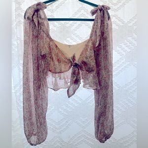 Tularosa Cropped Floral Blouse - Worn once